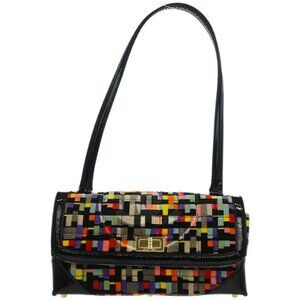 Chanel Black Velvet Mademoiselle Lock CC Handbag